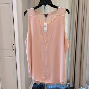 ANN TAYLOR - Pink Mixed Media Tank XL